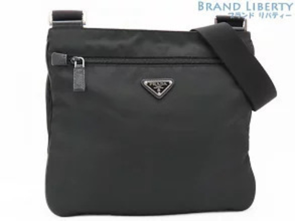 Prada Crossbody Shoulder Bag Messenger NERO Black Leather